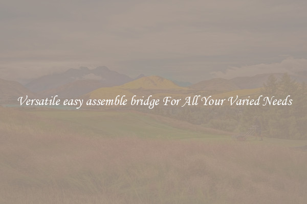 Versatile easy assemble bridge For All Your Varied Needs