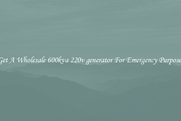 Get A Wholesale 600kva 220v generator For Emergency Purposes