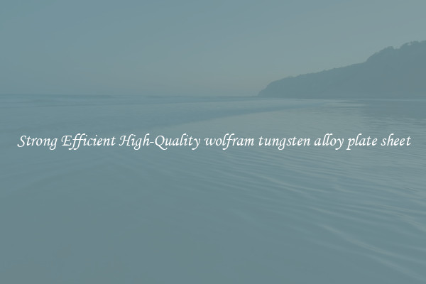 Strong Efficient High-Quality wolfram tungsten alloy plate sheet