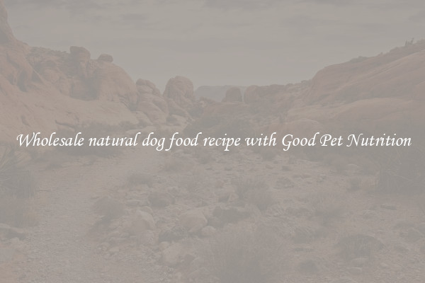 Wholesale natural dog food recipe with Good Pet Nutrition